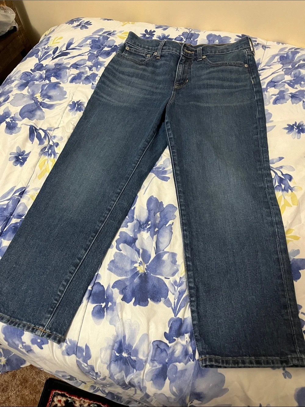 J. Crew Straight-Leg Jeans in Dark Blue Wash